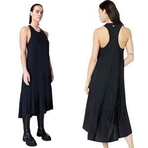 Sweaty Betty‎ Explorer Ace Midi Dress S Black Sleeveless Tank Athletic Casual
